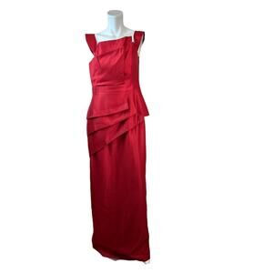 Black Halo Eve Red La Reina Off Shoulder Long Evening Gown sz 12 NWT Christmas